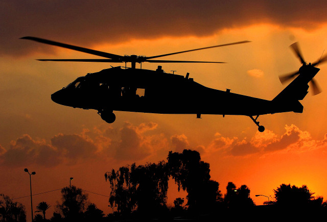 Helicopter sunset clouds flying dawn free wallpaper for desktop - medium preview image