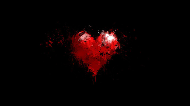 Heart black background red paint free wallpaper for desktop - medium preview image