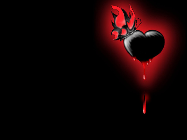Heart demon face blood dripping free wallpaper for desktop - medium preview image