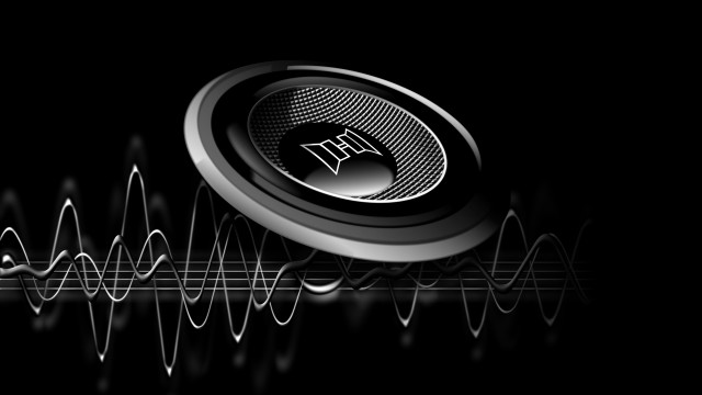 Sound wave black background silver free wallpaper for desktop - medium preview image