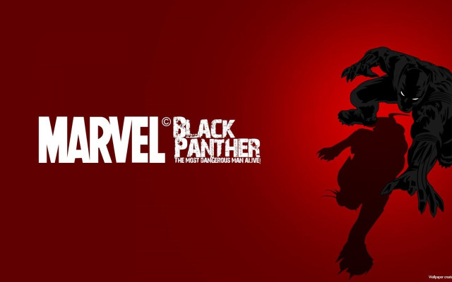 Black panther logo red background free wallpaper for desktop - medium preview image