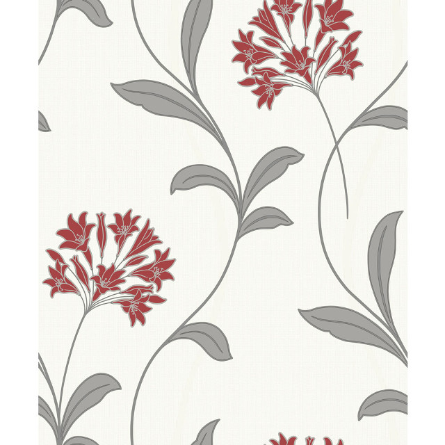 Red grey floral wallpaper leaves free wallpaper for tablet - medium preview image