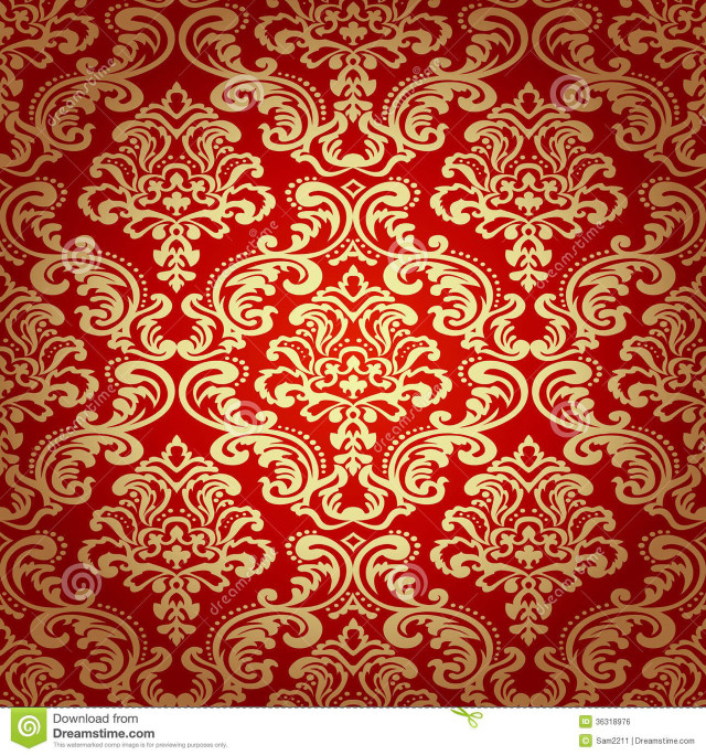 Red gold background floral design free wallpaper for tablet - medium preview image