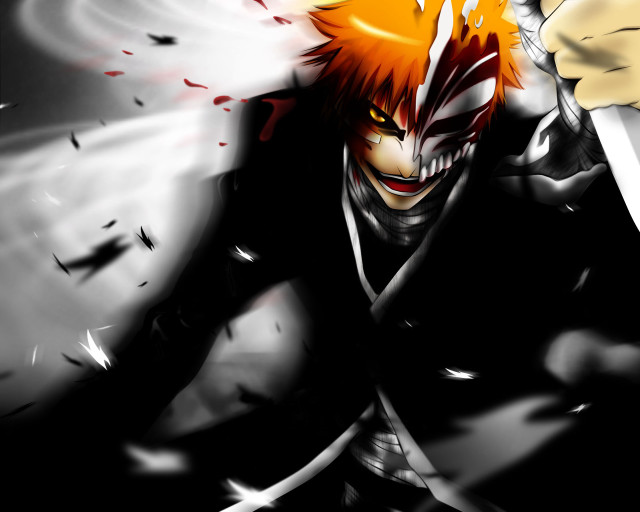 Orange hair man sword hand free wallpaper for desktop - medium preview image