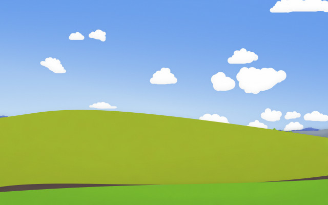Green hill white horse blue free wallpaper for desktop - medium preview image