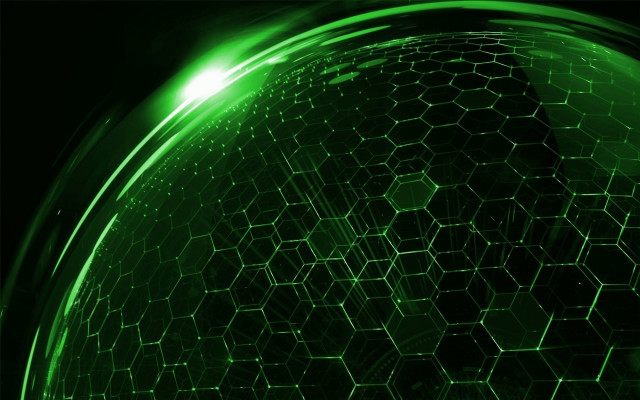 Green abstract background hexagonal shapes free wallpaper for desktop - medium preview image