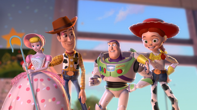 Toy story characters cartoon scene free wallpaper for desktop - medium preview image
