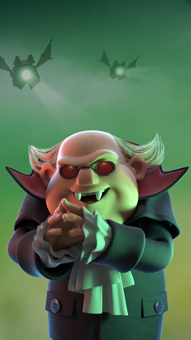 Cartoon evil greencoat redeyes redobject free wallpaper for mobile - medium preview image