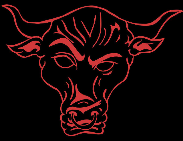 Red bull head black background free wallpaper for desktop - medium preview image