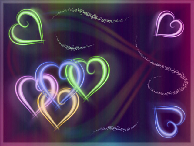 Heart neon background love frame free wallpaper for desktop - medium preview image