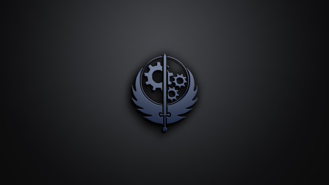 Black blue logo gears side free wallpaper for desktop - medium preview image