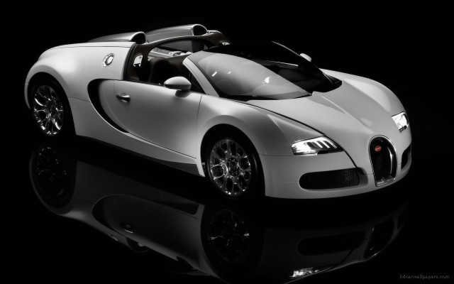 White bugatti black background reflection free wallpaper for desktop - medium preview image