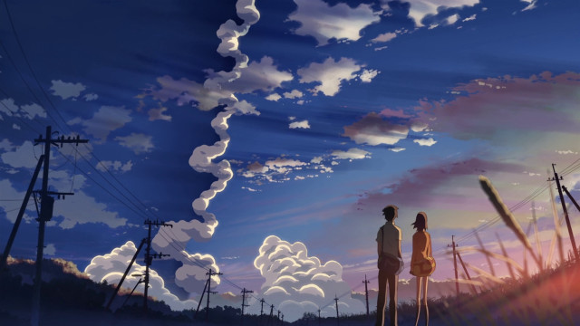Two people sky clouds telephone free wallpaper for desktop - medium preview image