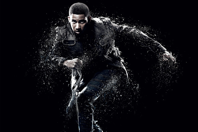 Man black jumping skateboard splashing free wallpaper for desktop - medium preview image