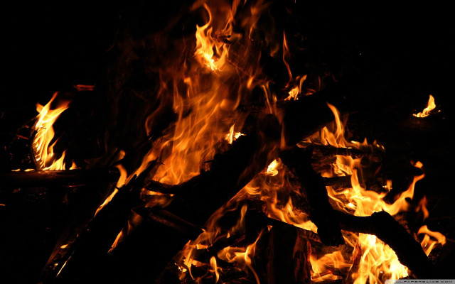 Fire burning dark bright flames #3 free wallpaper for desktop - medium preview image