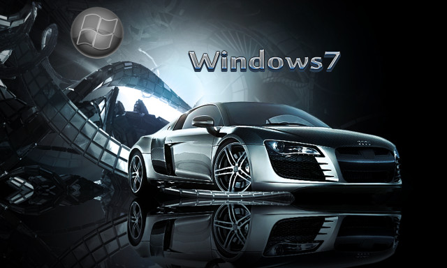 Car windows7 logo reflection netart free wallpaper for desktop - medium preview image