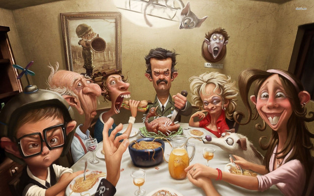 Group of people eating food free wallpaper for desktop - medium preview image