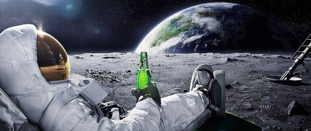 Man space suit beer moon free wallpaper for desktop - medium preview image
