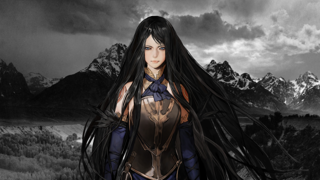 Woman long black hair sword #2 free wallpaper for desktop - medium preview image