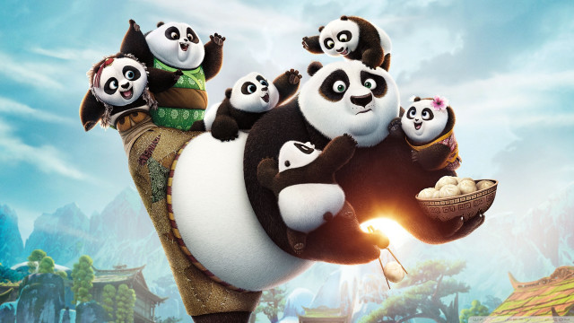 Pandas riding giant panda movie free wallpaper for desktop - medium preview image