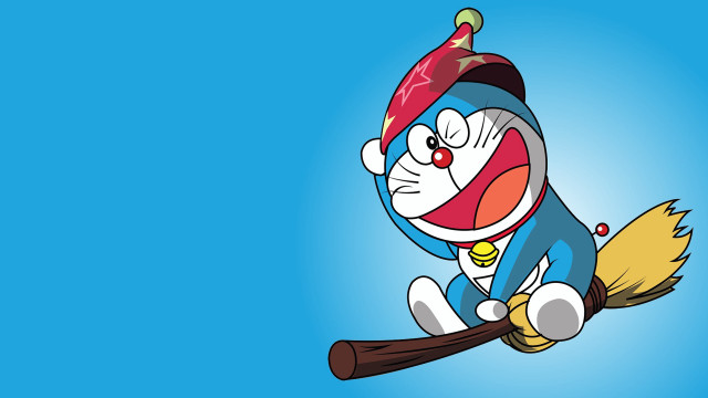 Cartoon character flying broom hat free wallpaper for desktop - medium preview image