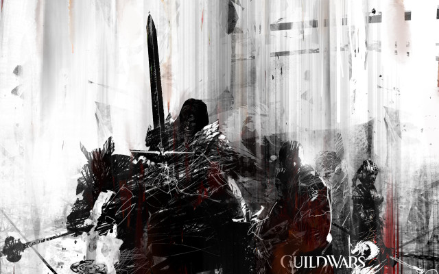 Man holding sword black white free wallpaper for desktop - medium preview image