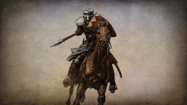Man riding brown horse sword free wallpaper for desktop - medium preview image