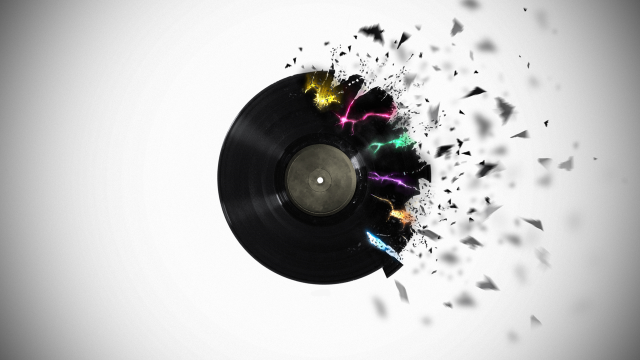 Broken record lightning effect pieces free wallpaper for desktop - medium preview image
