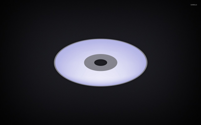 White disc black background circle free wallpaper for desktop - medium preview image