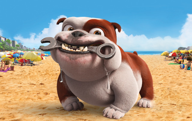 Cartoon dog wrench beach people free wallpaper for desktop - medium preview image