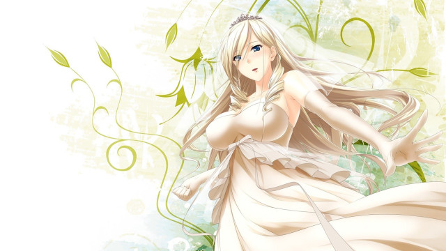 Woman white dress long hair #3 free wallpaper for desktop - medium preview image