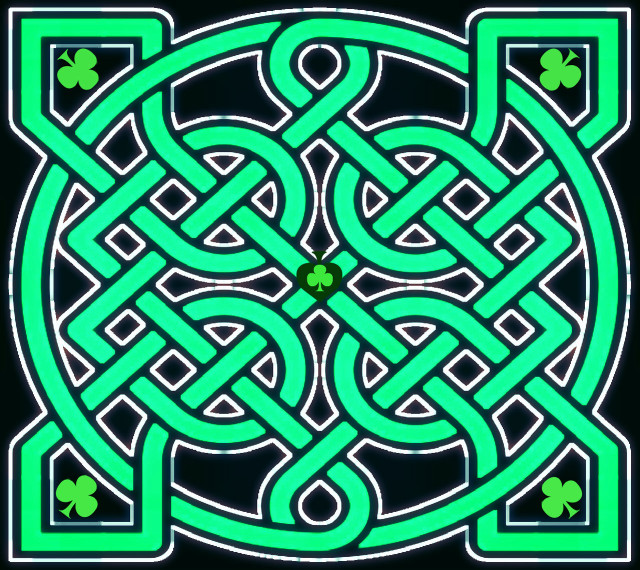 Green celtic design shamrocks black free wallpaper for tablet - medium preview image