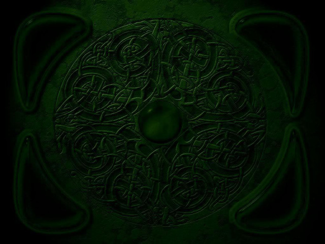 Green background circular design black free wallpaper for desktop - medium preview image