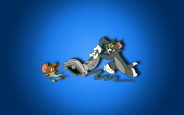 Cartoon character falling chair cat free wallpaper for desktop - medium preview image