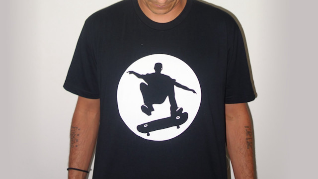 Man skateboard black shirt white free wallpaper for desktop - medium preview image