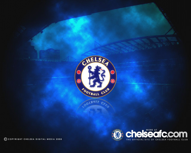 Chelsea logo blue background smoke #2 free wallpaper for desktop - medium preview image