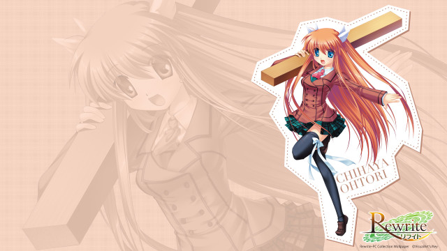 Anime character long hair cross free wallpaper for desktop - medium preview image