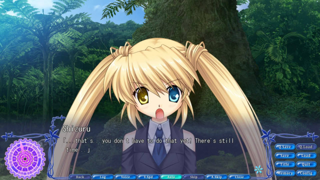 Anime blonde forest purple magic free wallpaper for desktop - medium preview image