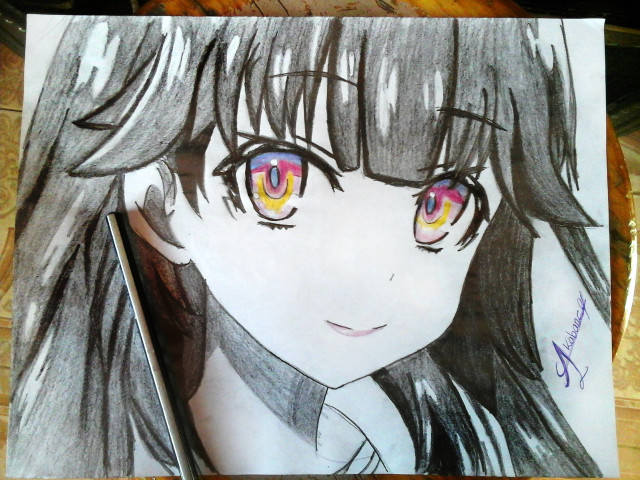 Girl long hair yellow eyes free wallpaper for desktop - medium preview image