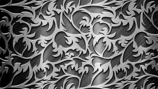 Metal floral black background white free wallpaper for desktop - medium preview image