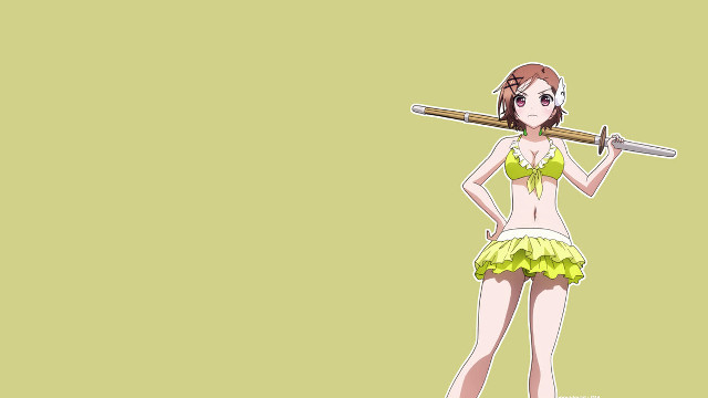 Woman bikini baseball bat green free wallpaper for desktop - medium preview image