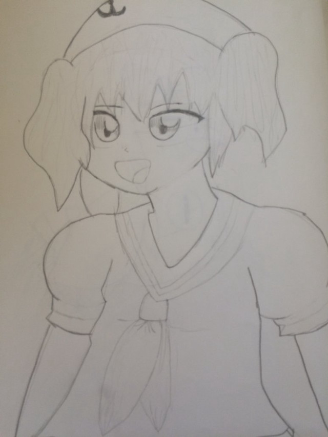 Girl hat bow drawing image free wallpaper for mobile - medium preview image