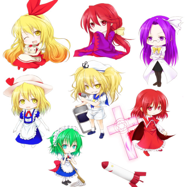 Anime girls colored hair costumes free wallpaper for tablet - medium preview image