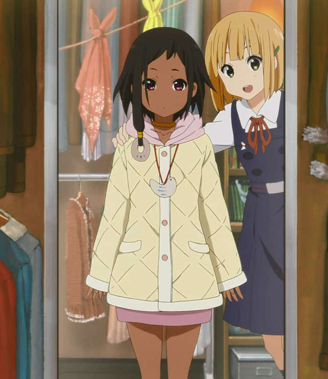 Anime girls closet clothes hanging free wallpaper for tablet - medium preview image