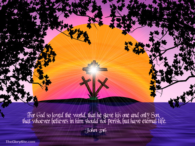 Cross sunset bible verse jesus free wallpaper for desktop - medium preview image