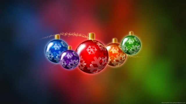 Colorful christmas ornament snowflake pattern free wallpaper for desktop - medium preview image