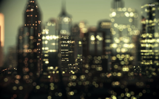 Blurry city night lights buildings #2 free wallpaper for desktop - medium preview image