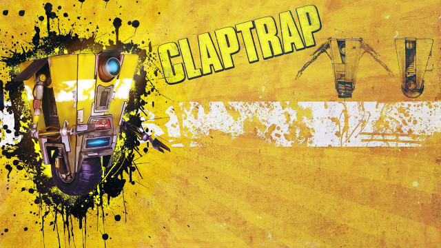 Yellow wall robot claptrap painted free wallpaper for desktop - medium preview image