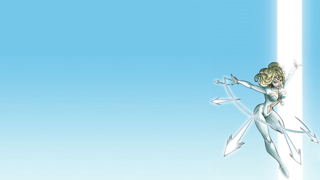 Woman white dress flying arrow free wallpaper for desktop - medium preview image