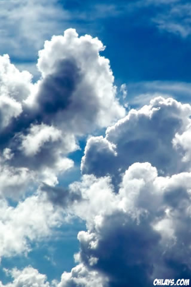 Plane flying blue cloudy sky #2 free wallpaper for mobile - medium preview image